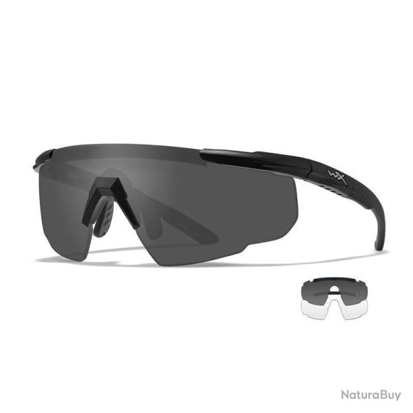 Lunettes balistiques Wiley X Saber Advanced kit 2 verres jour et nuit Noir Neutre / Fum�