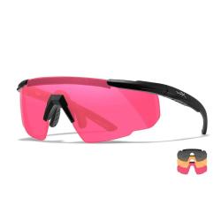 Lunettes balistiques Wiley X Saber Advanced kit 3 verres interchangeables Fum&eacute; / Rust / Vermillion N