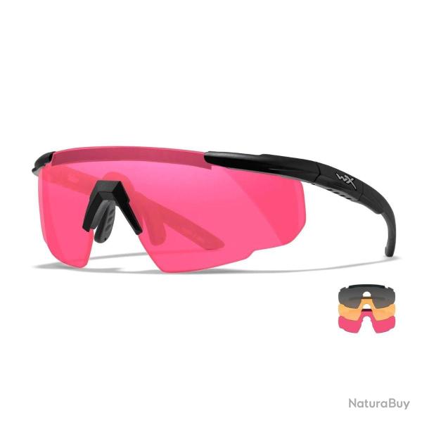 Lunettes balistiques Wiley X Saber Advanced kit 3 verres interchangeables Fum� / Rust / Vermillion N