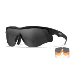 Lunettes balistiques Wiley X WX Rogue Comm kit 3 verres interchangeables Fum&eacute; / Neutre / Rust Noir