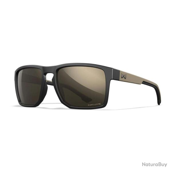Lunettes Wiley X WX Founder polaris�es EN.166F avec coques lat�rales amovibles Polaris� Tungsten Mir