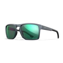 Lunettes Wiley X WX Founder polaris&eacute;es EN.166F avec coques lat&eacute;rales amovibles Polaris&eacute; Vert Miroir 