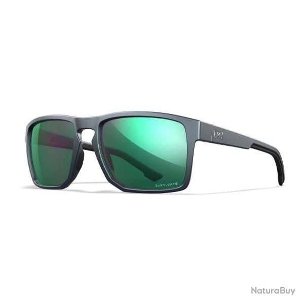 Lunettes Wiley X WX Founder polaris�es EN.166F avec coques lat�rales amovibles Polaris� Vert Miroir 
