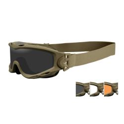 Masque balistique Wiley X Spear avec 3 &eacute;crans Coyote Neutre / Fum&eacute; / Rust