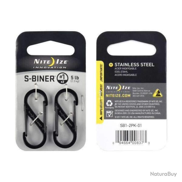 Mousqueton Nite Ize S-Biner M�tal Noir T1