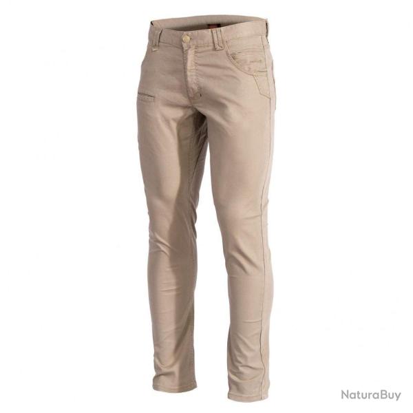 Pantalon tactique Pentagon Rogue Hero en serg� d�lav� extensible � entrejambe diamant Beige - EU 42 