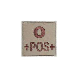 Patch groupe sanguin basse visibilit&eacute; PVC Coyote O +