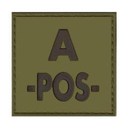 Patch groupe sanguin basse visibilit&eacute; PVC Vert olive A +