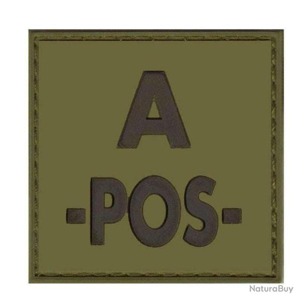 Patch groupe sanguin basse visibilit� PVC Vert olive A +