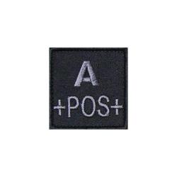 Patch groupe sanguin basse visibilit&eacute; Tissu Noir A +