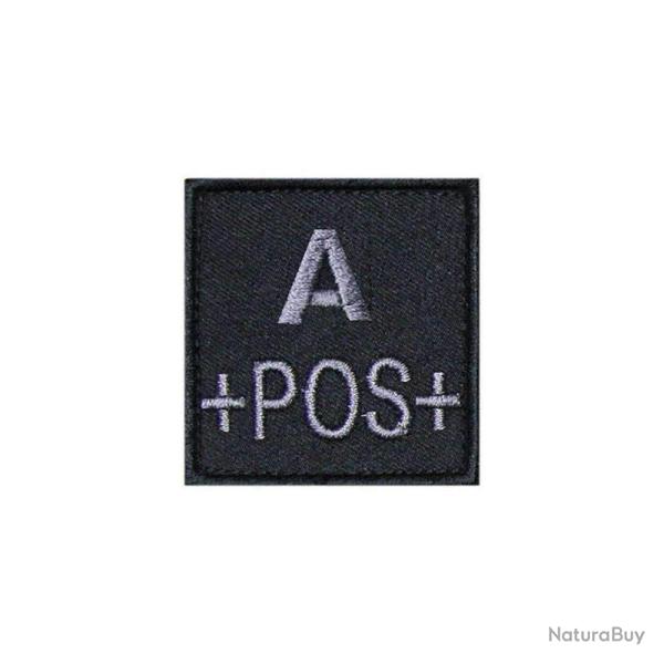 Patch groupe sanguin basse visibilit� Tissu Noir A +