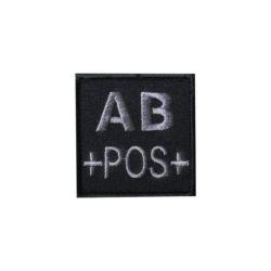 Patch groupe sanguin basse visibilit&eacute; Tissu Noir AB +