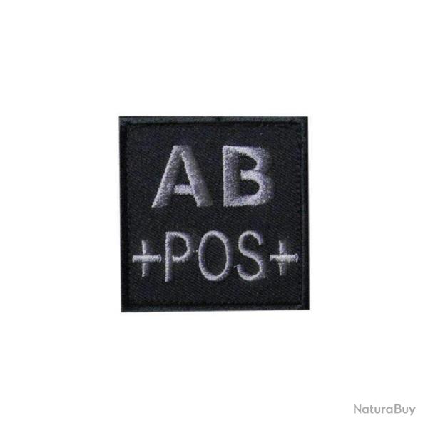 Patch groupe sanguin basse visibilit� Tissu Noir AB +