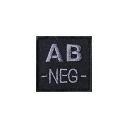 Patch groupe sanguin basse visibilit&eacute; Tissu Noir AB -