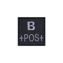 Patch groupe sanguin basse visibilit&eacute; Tissu Noir B +