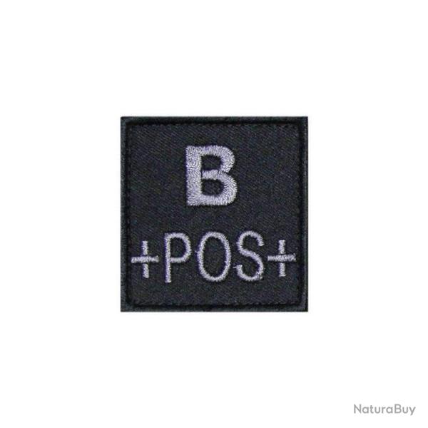 Patch groupe sanguin basse visibilit� Tissu Noir B +