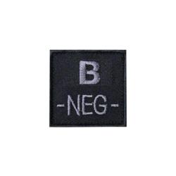 Patch groupe sanguin basse visibilit&eacute; Tissu Noir B -