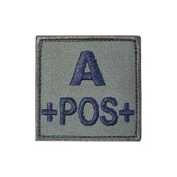 Patch groupe sanguin basse visibilit&eacute; Tissu Vert olive A +
