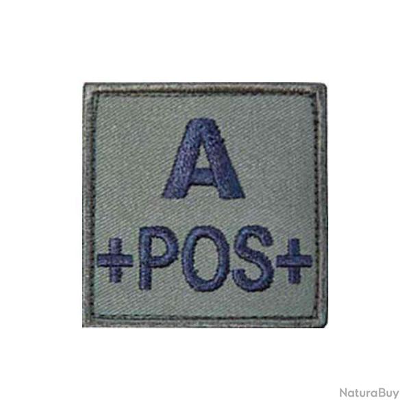 Patch groupe sanguin basse visibilit� Tissu Vert olive A +