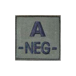 Patch groupe sanguin basse visibilit&eacute; Tissu Vert olive A -