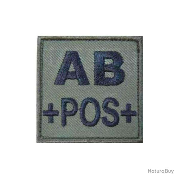 Patch groupe sanguin basse visibilit� Tissu Vert olive AB +