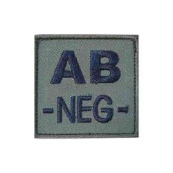 Patch groupe sanguin basse visibilit&eacute; Tissu Vert olive AB -