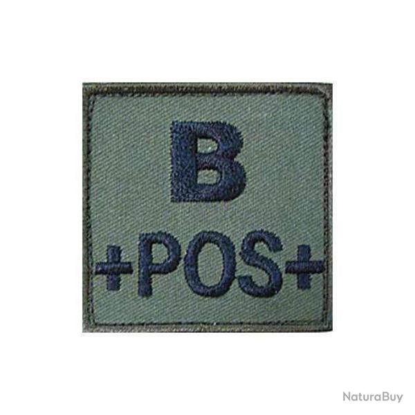 Patch groupe sanguin basse visibilit� Tissu Vert olive B +