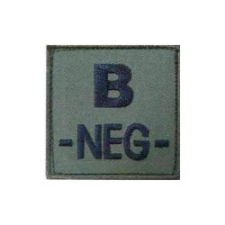 Patch groupe sanguin basse visibilit&eacute; Tissu Vert olive B -