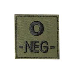Patch groupe sanguin basse visibilit&eacute; Tissu Vert olive O -
