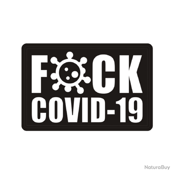 Patch Morale FUCK COVID-19 Blanc