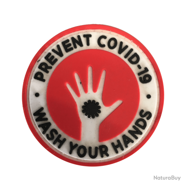 Patch Prevent Covid-19 Wash Your Hands Rouge