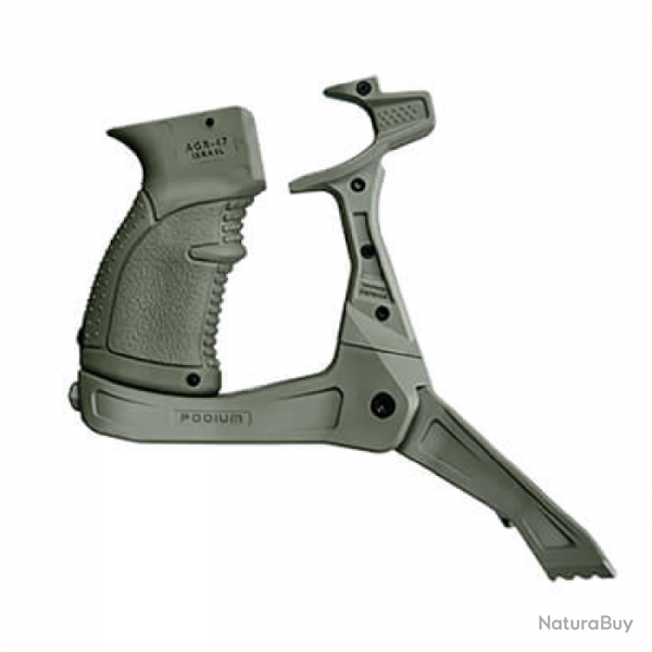Plateforme bipied FAB Defense AK-Podium � d�ploiement rapide par bouton pour AK-47/AKM Vert Olive