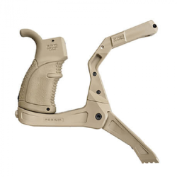 Plateforme bipied FAB Defense AR-Podium &agrave; d&eacute;ploiement rapide par bouton pour AR15/M4 Coyote