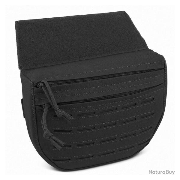 Poche ventrale Hang Down Utility pour gilet porte-plaques Bulldog Tactical Gear Noir