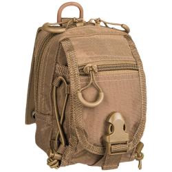 Pochette EDC Mil-Tec Hextac 10&times;10&times;15 cm polyester hexagonal enduit PVC MOLLE Coyote