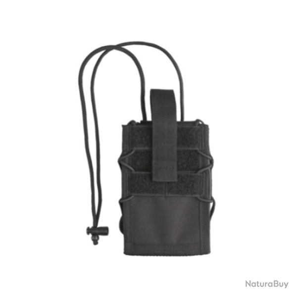 Pochette t�l�phone Mil-Tec MOLLE polyester PVC 9,3 � 14,5 cm avec bandouli�re et tirette pull-up Noi