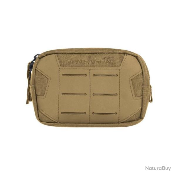 Pochette utilitaire Pentagon Elpis 15�10 en Cordura 500D compatible MOLLE et ceinturon Coyote - Tail