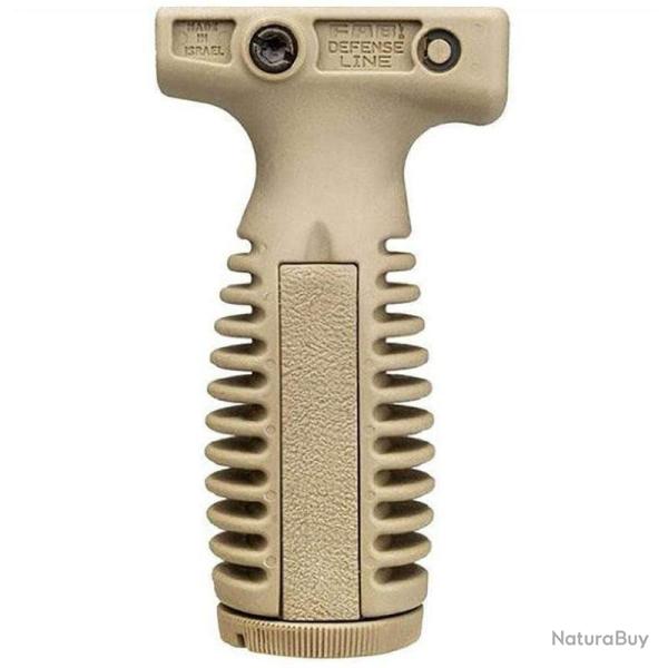 Poign�e avant verticale FAB Defense TAL-4 avec compartiment 2 piles CR123 pour rail Picatinny Beige