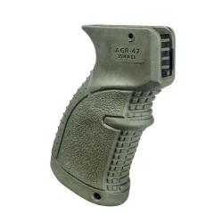 Poign&eacute;e pistolet ergonomique pour AK47/74 FAB Defense AGR-47 Rubber Vert olive