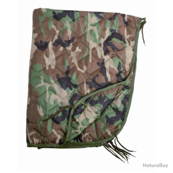 Poncho Liner Mil-Tec polyester matelass� 210 � 150 cm 800 g avec sac de transport Woodland