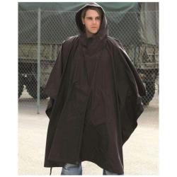 Poncho Mil-Tec type US Army en polyester 210T ripstop enduit polyvinyle colonne d'eau 5000 mm Noir