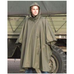 Poncho Mil-Tec type US Army en polyester 210T ripstop enduit polyvinyle colonne d'eau 5000 mm Vert o