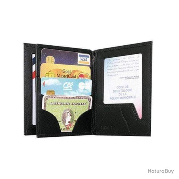 Porte-cartes GK Pro FDO 3 volets cuir emplacement Navigo 125 � 105 mm Noir