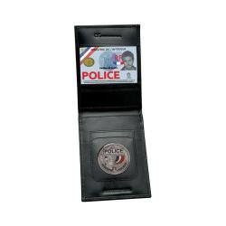 Porte-cartes vertical mini GK Pro FDO 2 volets cuir Navigo 95 &times; 130 mm Noir