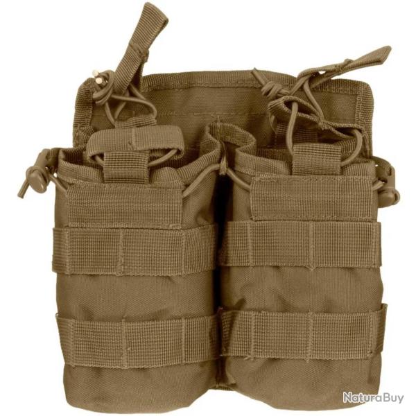 Porte-chargeur double Mil-Tec Open Top pour M4 polyester Oxford PVC compatible MOLLE avec sandow Dar