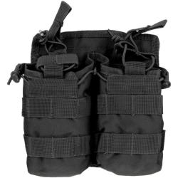 Porte-chargeur double Mil-Tec Open Top pour M4 polyester Oxford PVC compatible MOLLE avec sandow Noi