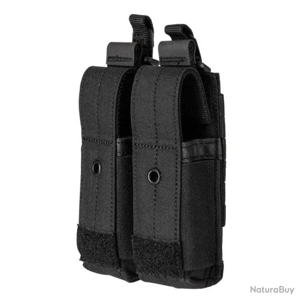 Porte-chargeur double pistolet 5.11 Tactical Flex en nylon 500D avec oeillet de drainage Noir