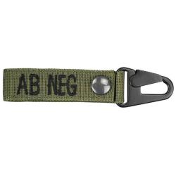 Porte-cl&eacute;s Identifiant Groupe Sanguin RBG Vert olive AB -