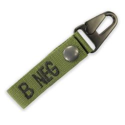Porte-cl&eacute;s Identifiant Groupe Sanguin RBG Vert olive B -