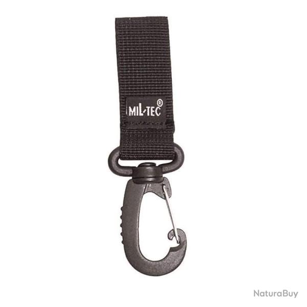 Porte-mousqueton Mil-Tec MOLLE en polypropyl�ne largeur 2,5 cm longueur 7 cm avec auto-agrippant Noi